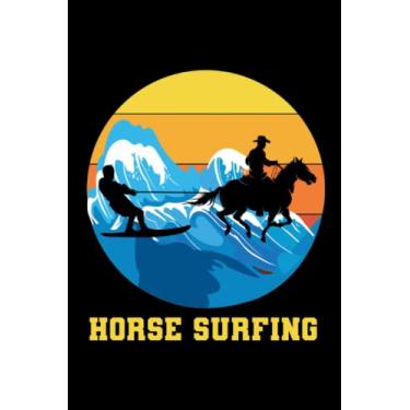 Imagem de Horse Surfing: Horse-Riding Water-Skiing Wakeboarding Blank Lined Journal Notebook Diary
