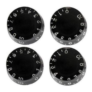 Imagem de Knob Botão Preto Guitarra Les Paul Ou Sg  4 Unidades - MUSIMAX