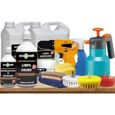 Imagem de Kit Lavagem A Seco Higieniza Estofados Sofá Banco De Carro - Eco Wash