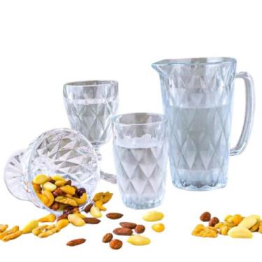 Imagem de Jogo 12 Taças Sobremesas Vidro 335 ML Diamante Transparentes - ECOS