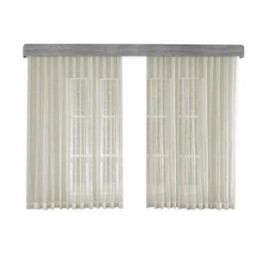 Imagem de Cortina Gaze De Linho 6m X 2,80m Trilho Voil Flame Ambiente Aconchegan