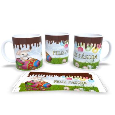 Imagem de Canecas de Porcelana Personalizada Páscoa Encanto e Doçura em Cada Gole