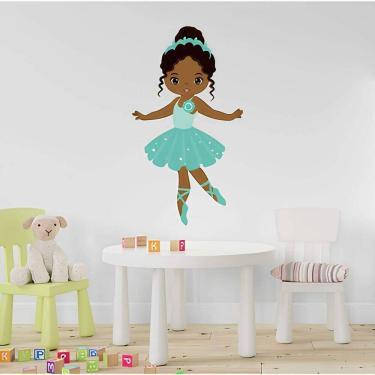 Imagem de Adesivo De Parede Bailarina Roupa Verde Tiffany