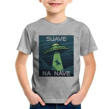 Imagem de Camiseta Infantil Suave na nave - Foca na Moda, Cinza, 2