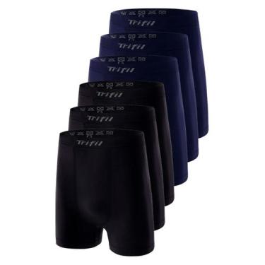 Imagem de Kit com 6 Cuecas Boxer Trifil 4411 Plus Size Colorido, Preto, GG2