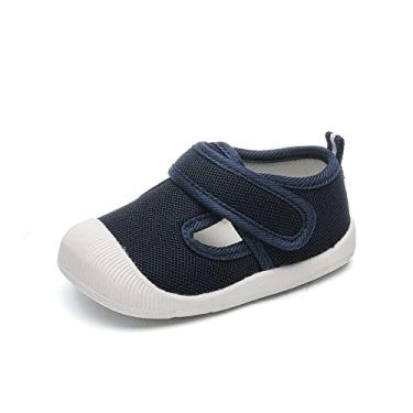 Imagem de peggy piggy Sapatos para bebês meninos e meninas sapatos de caminhada infantis antiderrapantes sapatos de malha respirável 6 9 12 18 meses, Azul-marinho 2201, 6 Months Infant