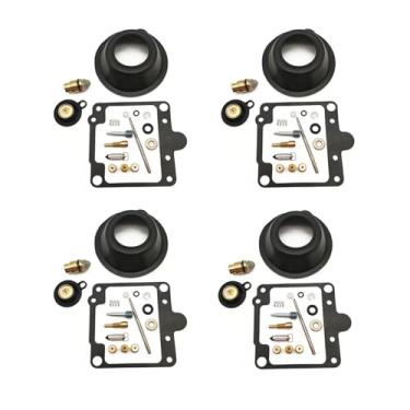 Imagem de Kit de reparo de carburador diafragma a vácuo Junta de válvula de agulha Válvula de corte de ar para Yamaha XS400 Special XS400S XS 400S 400 S (4 peças)