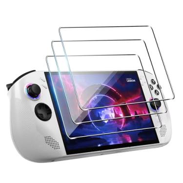 Imagem de Fhyeugfy Película protetora de tela Lenovo Legion Go S, 20 cm, película de vidro temperado, transparente HD, antiarranhões, sem bolhas, (pacote com 3)