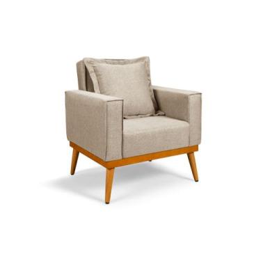 Imagem de Cadeira Poltrona Linho com almofada Amamentação Mamãe Baby Várias Core