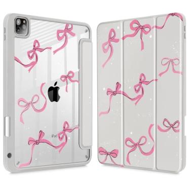 Imagem de May Chen Capa para iPad Pro de 13 polegadas 2024 chip M4 7ª geração, [suporte para lápis embutido suporta Pencil 2/USB-C] Capa traseira transparente ultrafina com suporte de três dobras, suporta