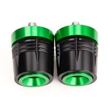 Imagem de MOWOK Adequado para Kawasaki Ninja 500 400 300 1000 ZX6R ZX10R ZX14R ZX9R Z900 Z900RS Z500 Z400 Vulcan s 650 M8 Motocicleta Guidão Plug Handle Bar End Sliders (Verde)