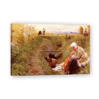 Imagem de LKXGRRSFG Our daily bread Anders Zorn impressões em tela - arte de obra-prima sueca, decoração de parede serenidade de verão e coleção de galeria de casa 30 x 45 cm