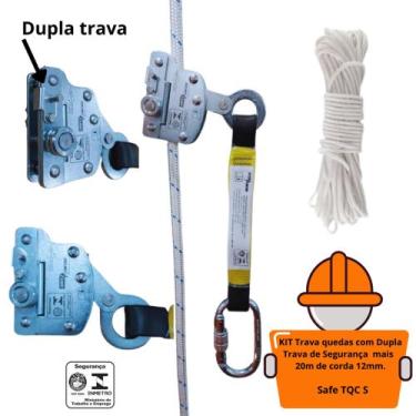 Imagem de Kit Trava quedas com corda 12mm.  - Safe Cintos