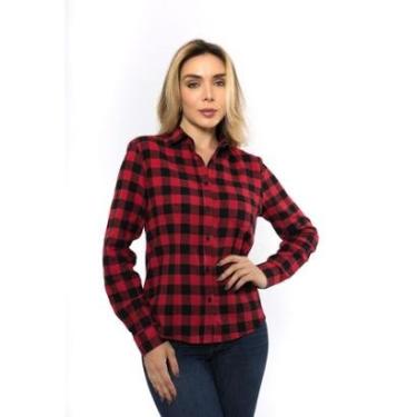 Imagem de Camisa Feminina Xadrez Flanelada Manga Longa Crocker - 50402-Feminino
