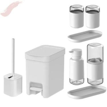Imagem de Kit Banheiro Lavabo Completo Linha Dual Ou 8 peças, Branco