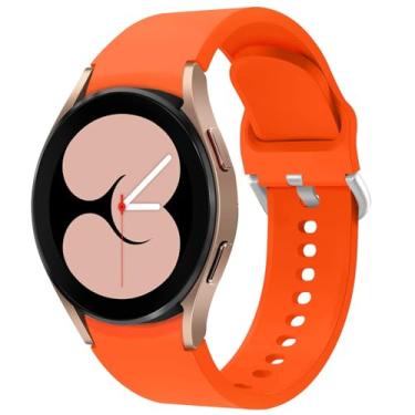 Imagem de KIMAIXA Pulseira para Galaxy Watch 5 de 40 mm e 44 mm/Galaxy Watch 5 Pro Band 45 mm/Galaxy Watch 4 40 mm 44 mm/Galaxy Watch 4 Classic Band 42mm 46mm, pulseira esportiva de silicone de 20 mm para mulheres e homens, cor pêssego