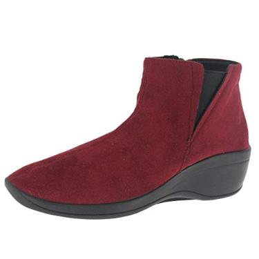Imagem de Arcopedico Bota feminina de cano curto Luana, Camurça vinho, 7-7.5