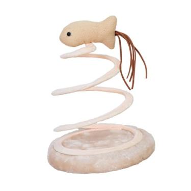 Imagem de Generic Brinquedo interativo para gatos, brinquedo espiral de linho com mola espiral, pelúcia engraçada para arranhar gatos, Rato