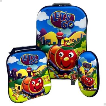 Imagem de Kit De Mochila Escolar 3D Com Radinhas Triplas Infantil Trenzinho Thomas Acompanha Lancheira E Estojo