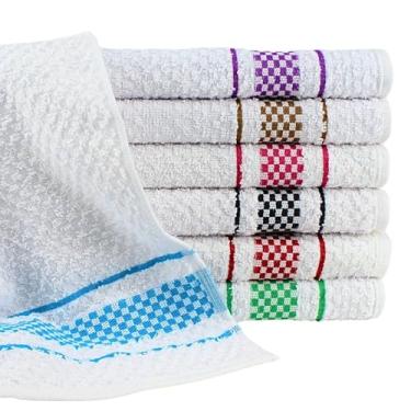 Imagem de Pano de Prato Cozinha Atoalhado Kit 08 Peças 370g/m² 100% Algodão Alta Absorção - Sortido
