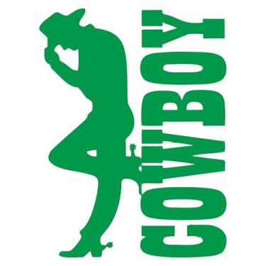 Imagem de Adesivo Country Silhueta Cowboy Estilo Fazenda para Moto Carro Caminhonete Parede Ambientes Temáticos (VERDE, 22,5x30cm)