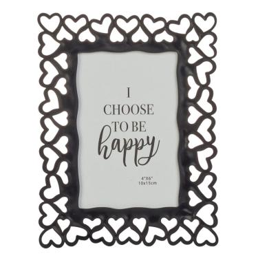 Imagem de Porta Retrato de plástico preto para foto 10x15