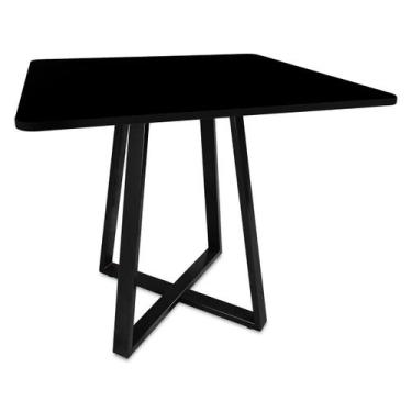 Imagem de Mesa De Jantar Para Cozinha Em aço Estilo Industrial Gizé Tampo Quadra