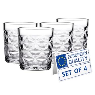 Imagem de Biandeco Copos de uísque, Lowball Rock Barware Conjunto de 4, Copo Antiquado com Base Pesada para Uísque, Bourbon, Bebidas Alcoólicas ou Coquetéis, 340 g
