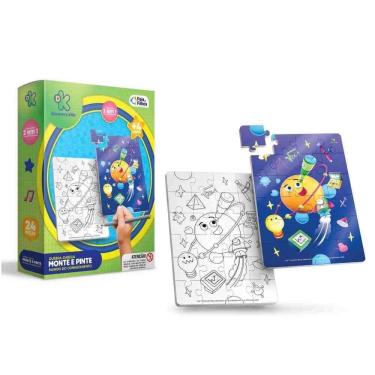 Imagem de Quebra-cabeça 2 Em 1 - Monte E Pinte - Mundo Do Conhecimento - Discovery Kids - Pais E Filhos