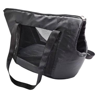 Imagem de Bolsa Transporte Para Cachorro Gato Resistente Macia Nylon Preto