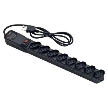 Imagem de Filtro De Linha Ts Shara Protetor 8 Tomadas - 556 Preto Bivolt