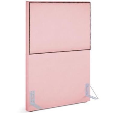 Imagem de Cabeceira Cama Box Solteiro Com Tachas 100 cm Vicenza L02 Suede Rosê -