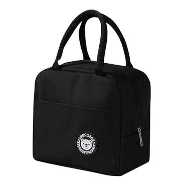 Imagem de Bolsa Térmica para Marmita, 4L, Impermeável, 24 x 18 x 12 cm, Isolamento Térmico, Alça Resistente, Preta ou Cinza