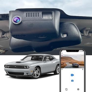 Imagem de Fitcamx 4K Dash Cam Adapta para 2015-2023 Dodge Challenger GT R/T SXT Plus Scat Pack (HD2-6072), OEM Estilo, 2160P UHD Vídeo, WiFi & APP, Loop Gravação, G-Sensor, Fácil de Configurar, 64GB Cartão