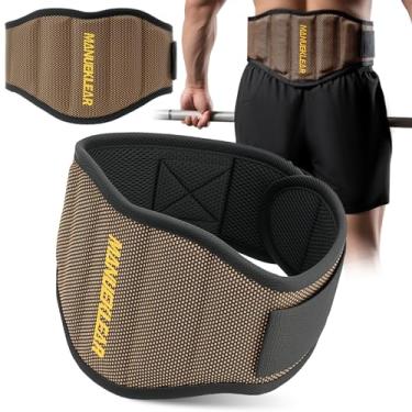 Imagem de M MANUEKLEAR Manueklear Gym Weight Lifting Belt Treino De Levantamento De Peso Cinto De Levantamento De Peso Para Homens E Mulheres - 7,5 Polegadas - Musculação Fitness Suporte Para Costas Para Treina