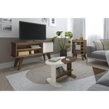 Imagem de Conjunto Rack Artely Frank, Mesa De Centro Isis e Bar Drink Pinho com 