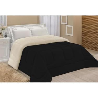 Imagem de Edredom Sherpa Coberdrom Casal Queen 2,40 x 2,20m – Dupla Face Peludo | Cobertor Macio e Aconchegante para o Inverno(Coberdrom Preto)