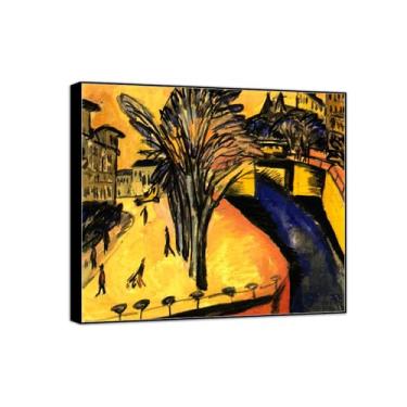 Imagem de BMZFYBS Impressão em tela pintura famosa imagem de parede - anjo amarelo - pôster moldura preta para sala de estar banheiro decoração de casa 80 x 90 cm 31 x 35 pol