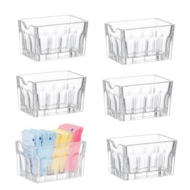 Imagem de Kit 6 Porta Sachê de Açúcar Adoçante Ketchup Molhos de Vidro para Mesa