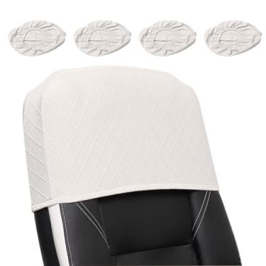 Imagem de Buenanir Capa elástica para encosto de cabeça para cadeira de escritório, capa para encosto de cabeça jacquard para cadeiras de escritório, protetor de móveis antiderrapante para cadeiras de