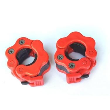 Imagem de OUNONA 1 par de grampos de barra, grampos antiderrapantes para barras, grampos de haltere de liberação rápida, coleiras seguras para halterofilismo, equipamentos de ginástica em casa, compactos