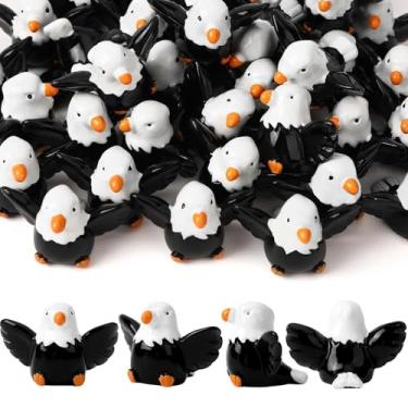 Imagem de DTOFOOT 36 peças mini estatuetas de águias de resina, ornamentos patrióticos americanos de águia careca para festas de Natal ao ar livre gramado e estátuas de jardim