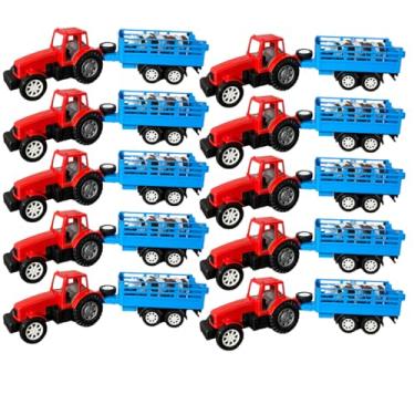 Imagem de Kit 10 Brinquedos Trator + 3 Bois Presente Criança Infantil Doação