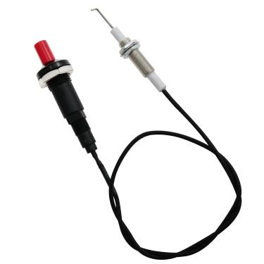 Imagem de Yocimango Conjunto de ignição piezoelétrica de forno com ignição por faísca de 29 cm de comprimento, agulha de ignição de linha de cerâmica para aquecedor de lareira a gás, 1 peça (preto)