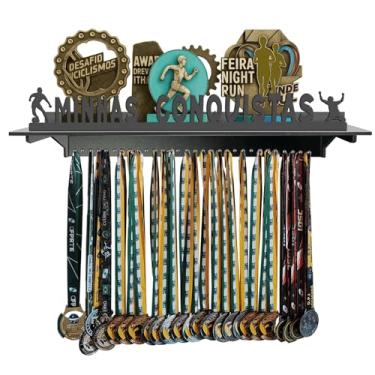 Imagem de Porta Medalhas e Troféus de Parede Futebol Masculino 60cm Comprimento Preto