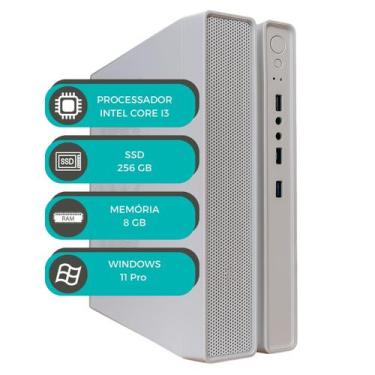 Imagem de Computador Slim Branco MultiPC i3 6ª Geração RAM 8GB SSD 256GB Windows