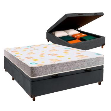 Imagem de Cama Box Bau Blindado Casal + Colchão D20 D20 Inducol
