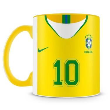 Imagem de Caneca Personalizada do Time Brasil com Nome - Porcelana Alta Resistên