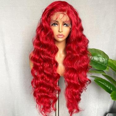 Imagem de Peruca SOKU 32" Red Body Wave Lace Frontal Resistente ao Calor