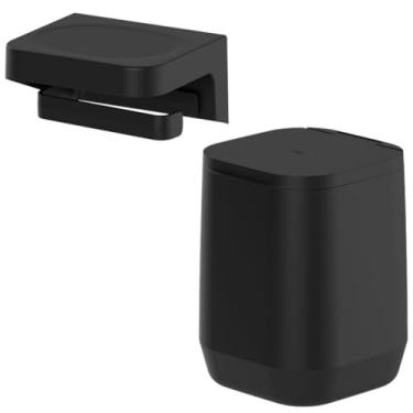 Imagem de Kit Organizadores para Banheiro, Adesivo, Lixeira 6L, Porta Papel, Escova Sanitária e Dispenser, Acessórios P/Lavabo, Suporte, Design Moderno, Material Resistente (Kit C/ 2 Peças)